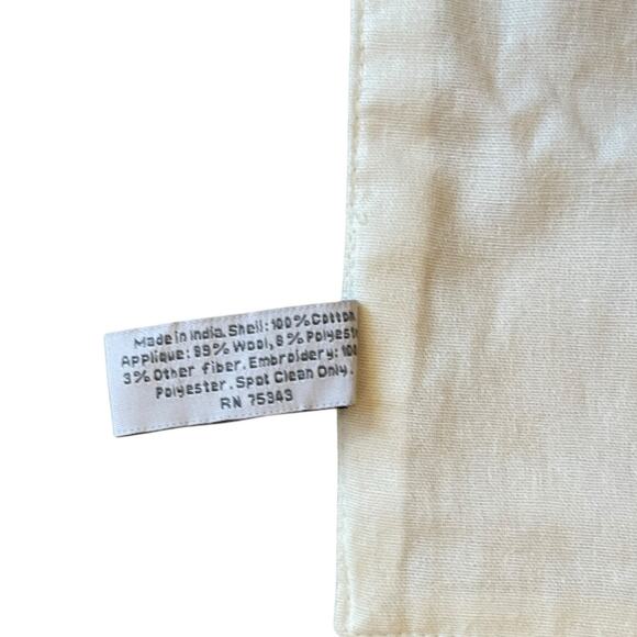 The Farmhouse Easter Bunny Rabbit Table Runner 14x48 Beige Embroidered New - Picture 10 of 13